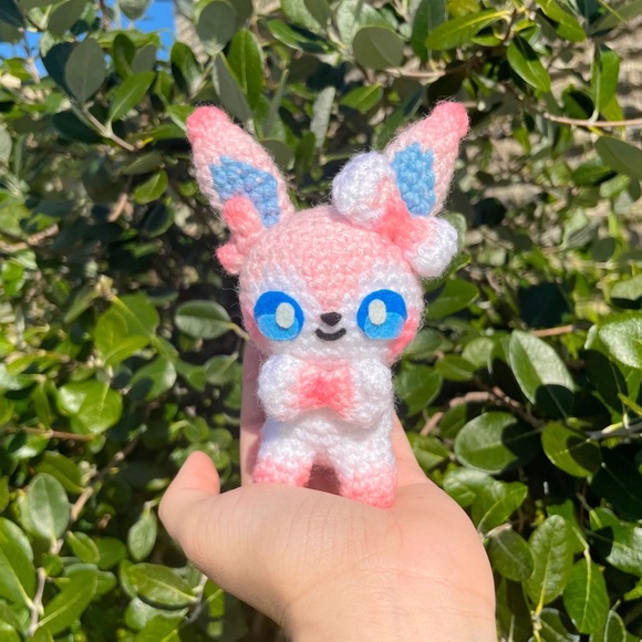 Other - Crochet Pokemon Sylveon Handmade Craft Amigurumi Customade Cute Art Pet